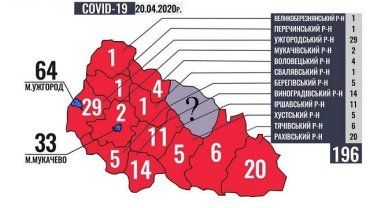 Только в одном районе Закарпатья пока не выявлено ни одного случая коронавируса