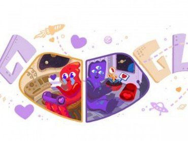День всіх закоханих компанія Google відзначила яскравим дудлом про інопланетян