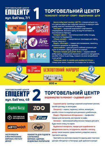 Два нові ТЦ «Епіцентр» в Ужгороді працюватимуть в інноваційному форматі з новими відділами та магазинами