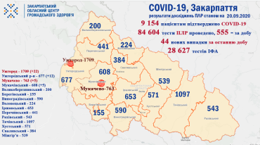 Ужгород лидирует по новым случаям COVID-19: Статистика на 20 сентября в Закарпатье 