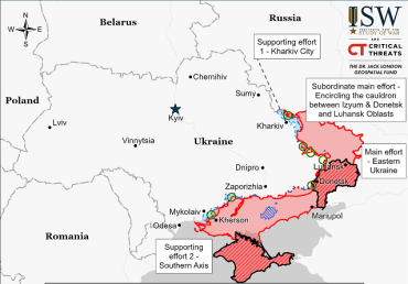 Американский Институт изучения войны опубликовал карты боевых действий в Украине на 5 июля