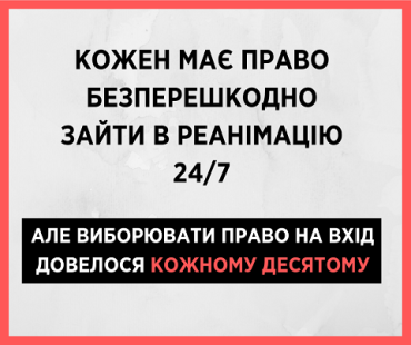Право на допуск к пациенту в реанимацию действует 24/7 - приказ МИНЗДРАВА №592
