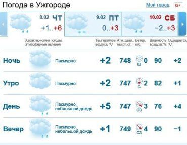 8 февраля в Ужгороде будет облачно, дождь со снегом