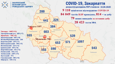 В Закарпатье с начала эпидемии заболели коронавирусом больше 9000 человек: Статистика на 19 сентября