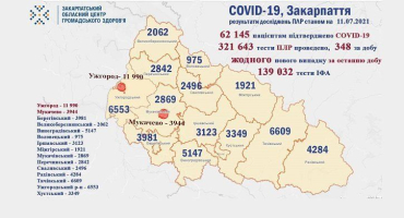 В Закарпатье ни одного НОВОГО случая за сутки, не умер ни один пациент с COVID-19. 