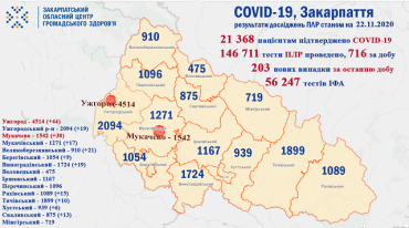 В Закарпатье с начала пандемии умерло более 500 пациентов с диагнозом COVID-19: Статистика на 22 ноября