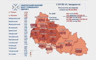  В Закарпатье за сутки больше всего случаев ковид выявили в Свалявском районе