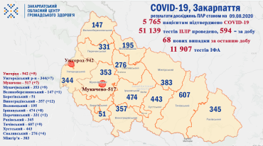 В Закарпатье за прошедшие сутки умерло двое больных с диагнозом COID-19: Статистика на 9 августа