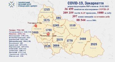 В Закарпатье по новым случаям коронавируса лидируют Ужгород и Раховский район: Данные на 19 февраля