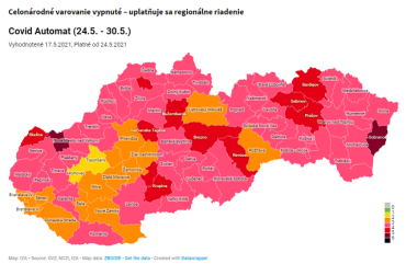 В Словакии с 24 мая новые правила в соответствии с COVID-автоматом