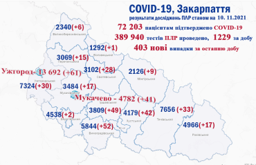 В Закарпатье резко выросло число новых больных коронавирусом
