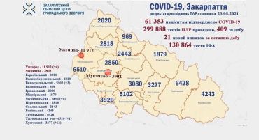 В Закарпатье за сутки от ковид скончался еще один человек: Данные в Ужгороде на 23 мая
