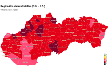 Розділення Словаччини по ковід-автомату з 03.05. по 09.05.2021