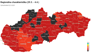 Ковид-автомат: разделение Словакии по районам в зависимости от уровня инфекционной опасности - 29.03.-04.04.2021