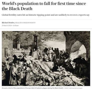 The Telegraph: Население планеты сокращается впервые после бубонной чумы в 14 веке