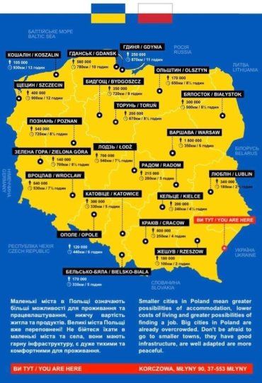 Информация для беженцев, кто едет в Польшу