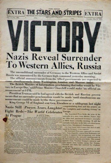 Выпуск газеты Stars and Stripes от 8 мая 1945 года