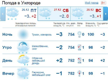 В Ужгороде утром и днем будет идти дождь со снегом, вечером - мелкий снег