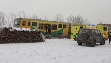 Пассажирский поезд столкнулся с товарным составом на юге Чехии