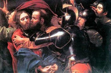 Картина Караваджо "Взятие Христа под стражу, или Поцелуй Иуды"