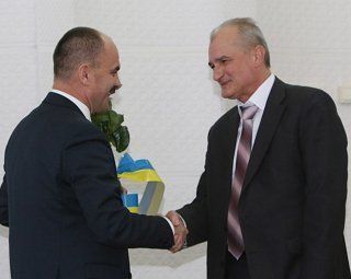 Голова Василь Губаль привітав новопризначеного голову Ужгородської РДА.