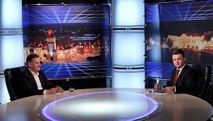 О. Ледида під час нового спецпроекту на телеканалі «Тиса-1»