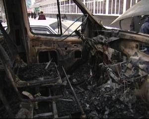 На Тячевщине сгорел микроавтобус