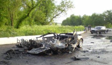 Под Донецком на ходу взорвался Opel Omega с газовой установкой