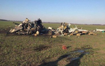 В Васильковском районе упал военный вертолет