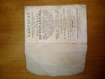Книга иностранного издательства «HISTORIAI DISTIONARIUMA» 1796 года издания