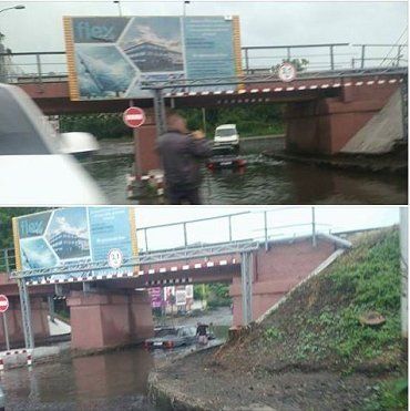 Под мостом на Анкудинова в Ужгороде снова тонули автомобили