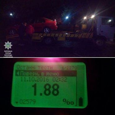 На нетрезвого водителя ужгородские патрульные составили протокол на 40800 грн