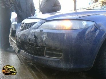 В Киеве «Mazda6» протаранила «Chevrolet Lacetti».