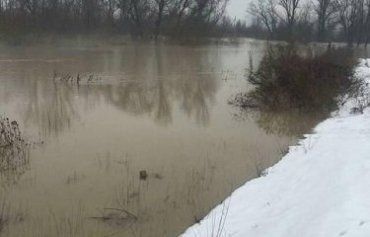 Река Боржава подтопила автодорогу и сельскохозяйственные угодья