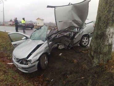 Водитель из Праги по неизвестной причине не справился с управлением и на полном ходу врезался в дерево на обочине