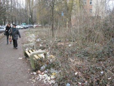 В Ужгороде возле поликлиники образовался стихийный мусорник