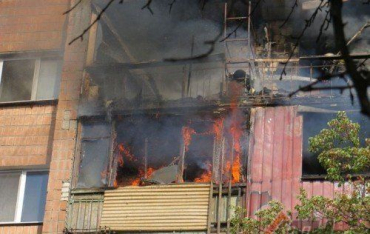 Пожар в квартире многоэтажного жилого дома в Ужгороде