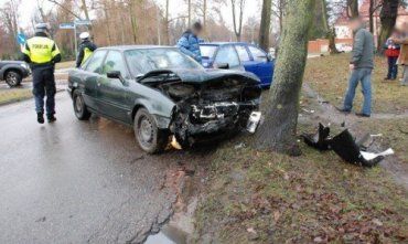В Польше Volkswagen свел в лобовую аварию Skodu и Audi