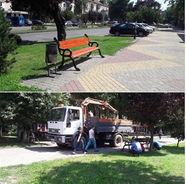 На пр. Свободы в Ужгороде привезли еще десяток новых скамеек