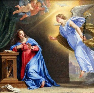 Благовещение - встреча архангела и Марии