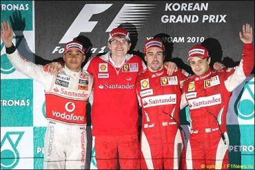 Алонсо выиграл гонку в Корее и возглавил личный зачёт F1