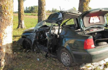 Volkswagen Golf столкнулся с деревом, смерть на месте ДТП