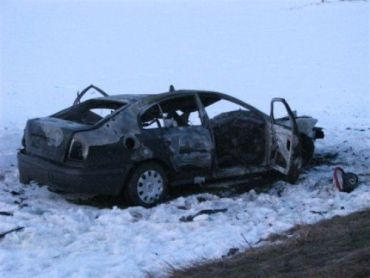 В Чехии Octavia протаринила фуру, все заживо сгорели в авто