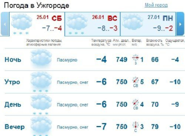 В Ужгороде ожидается снег, который днем наберет силу