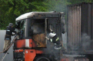 В Иршаве произошел пожар в грузовом автомобиле «MAN»