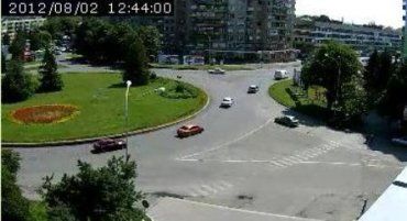 Вид Ужгорода с видеокамеры на площадь Б.Хмельницкого