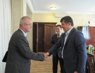 Ярослав Дрозд во время встречи с Иваном Балогой во Львове