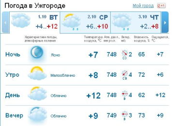 Пасмурная погода продержится в Ужгороде до самого вечера