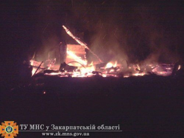 В Воловецком районе короткое замыкание привело к пожару