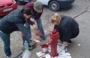 Студенты и преподаватели УжНУ покрасили пожарные гидранты